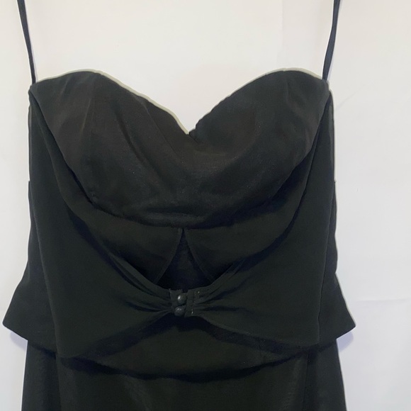 Vintage Jordan Black Strapless/ Halter Chiffon Maxi Gown Dress Size 8 - Picture 8 of 10